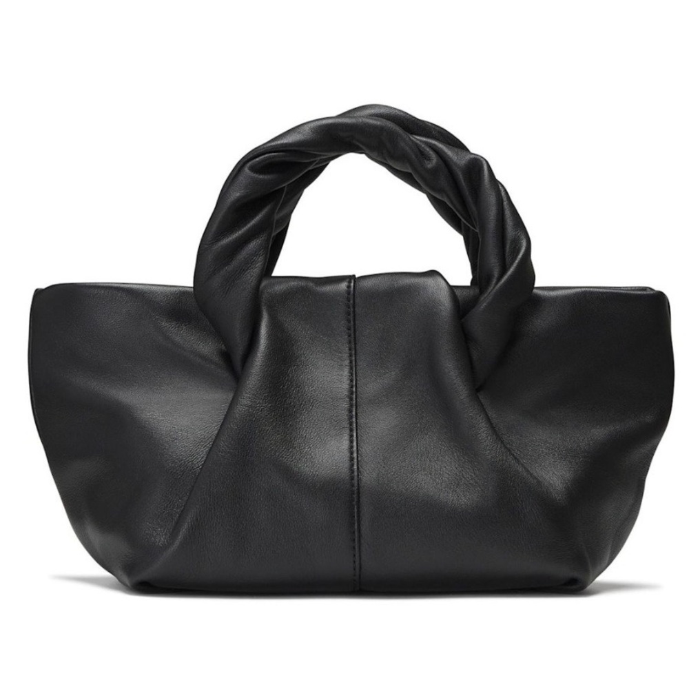 Black 100% Leather Tote Crossbody NWT Pristine Condition 💫